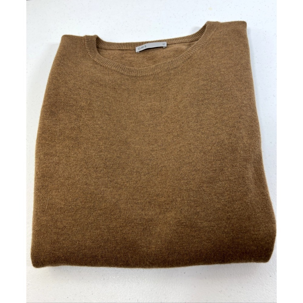 ONS Mens Camel Colored Cashmere Wool Crewneck Preppy Sweater Size Medium